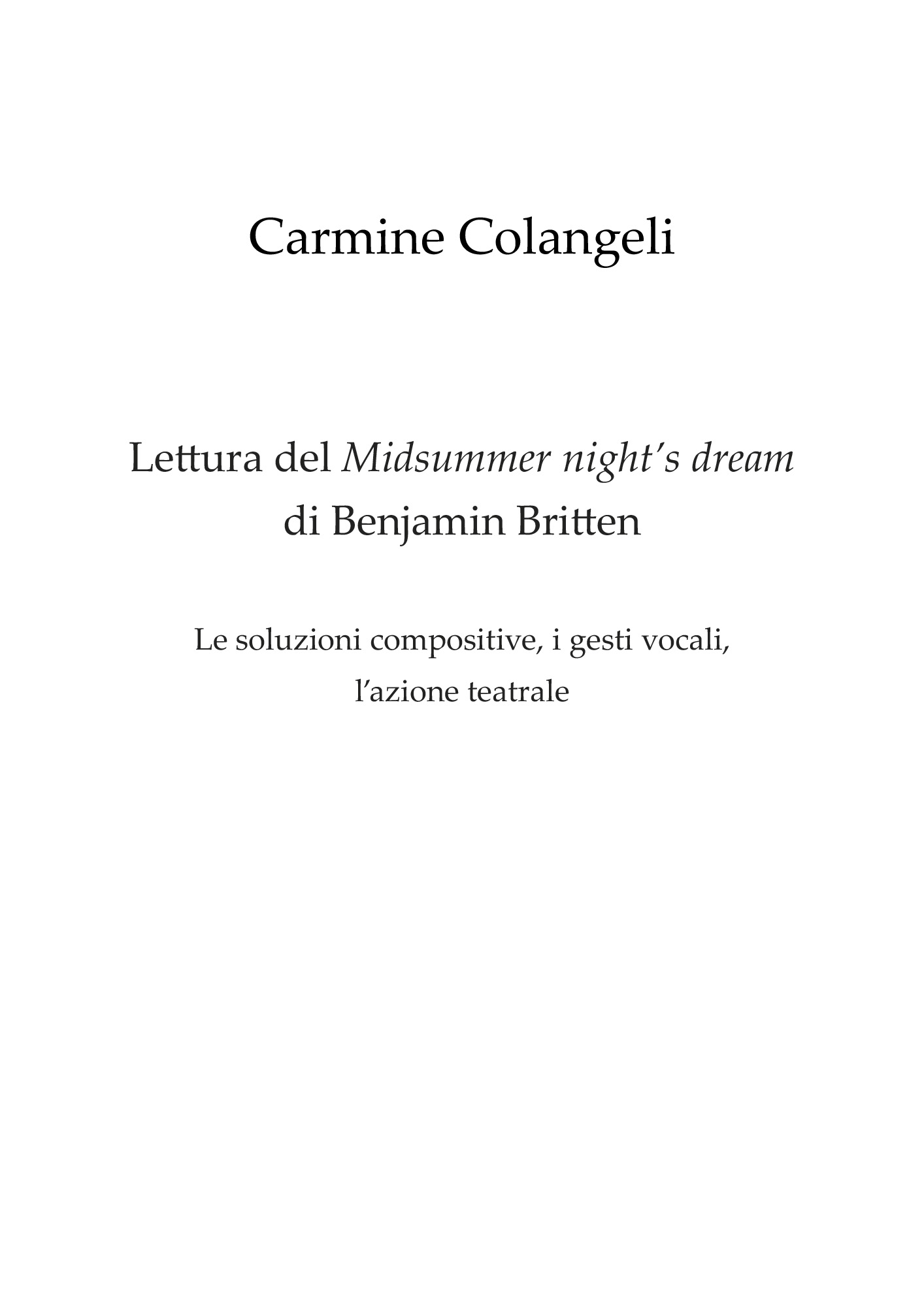 britten Midsummer night's dream
